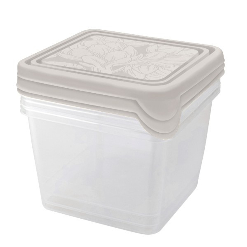 Набор контейнеров для продуктов HELSINKI Artichoke 3 шт. 0,75 л квадратные пепельный жемчуг