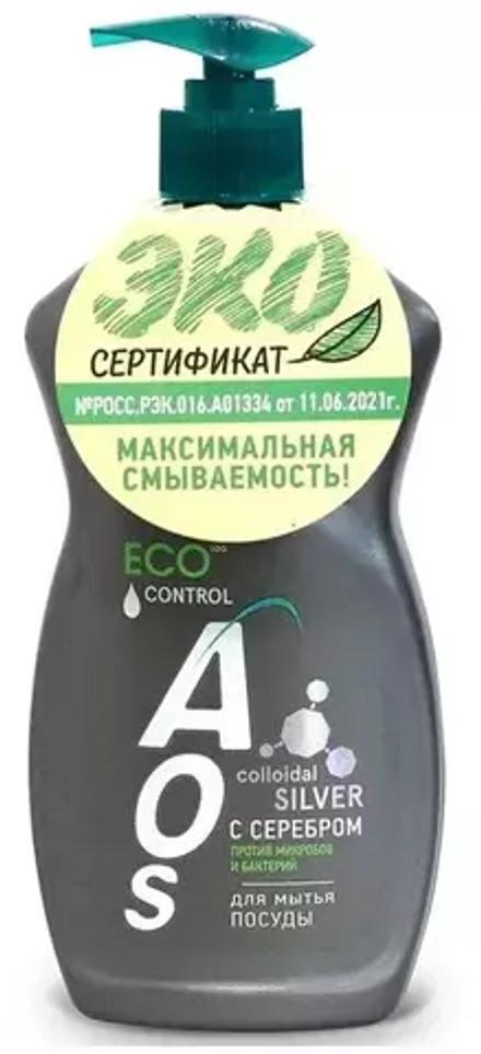 Средство для мытья посуды АОS Гель С СЕРЕБРОМ 450 мл