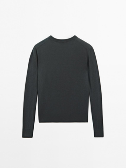 Massimo Dutti Свитер из смесового хлопка, свинцовый