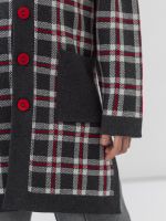 Кардиган серо-бело-красный для девочки арт. АТ922