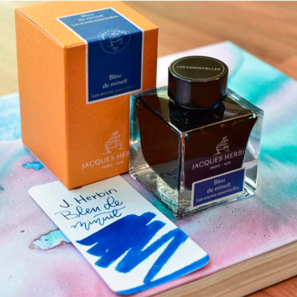 Чернила во флаконе Herbin Prestige 50 мл Bleu de minuit синие (13119JT) 3