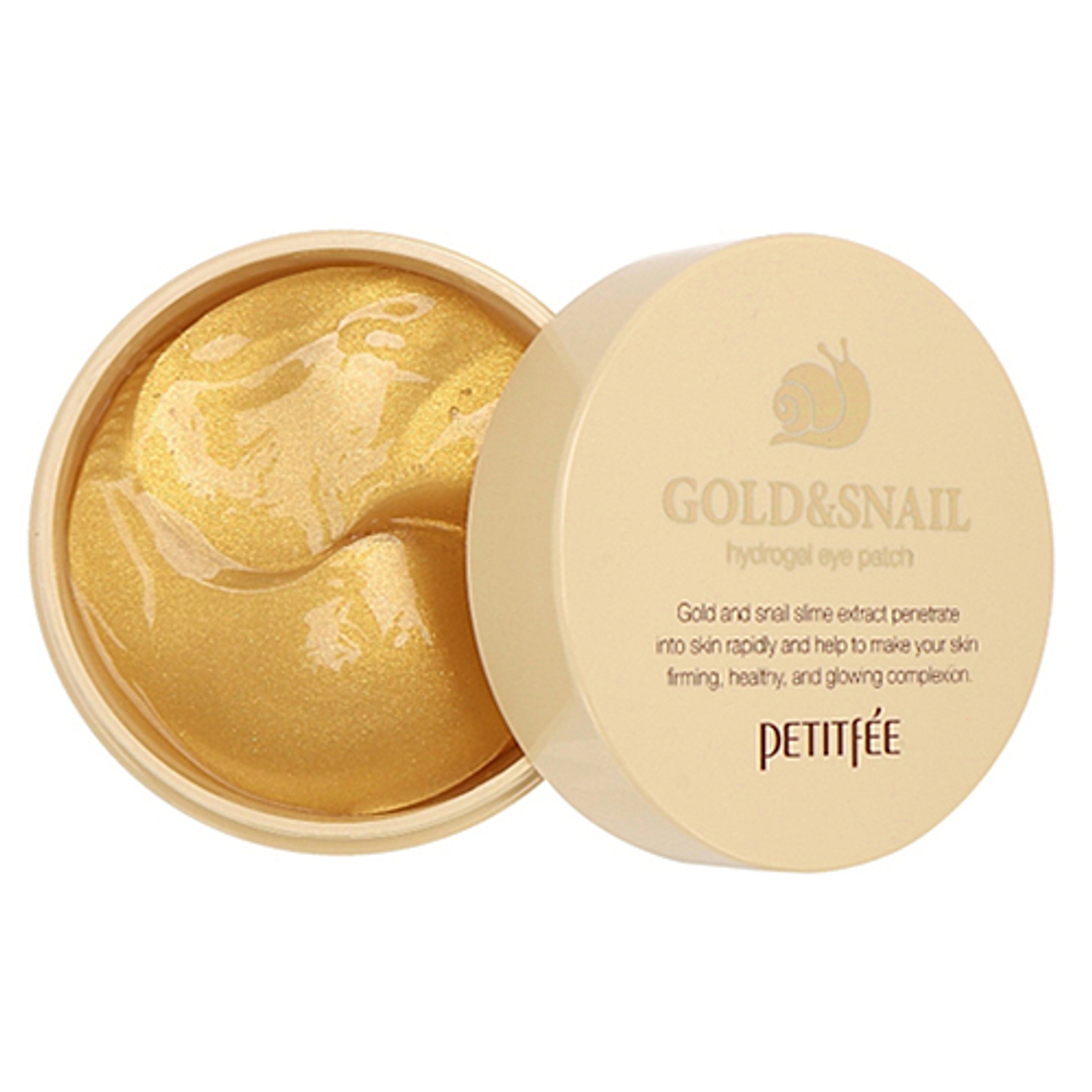 Petitfee Патчи гидрогелевые с золотом и экстрактом улитки - Gold&snail hydrogel eye patch