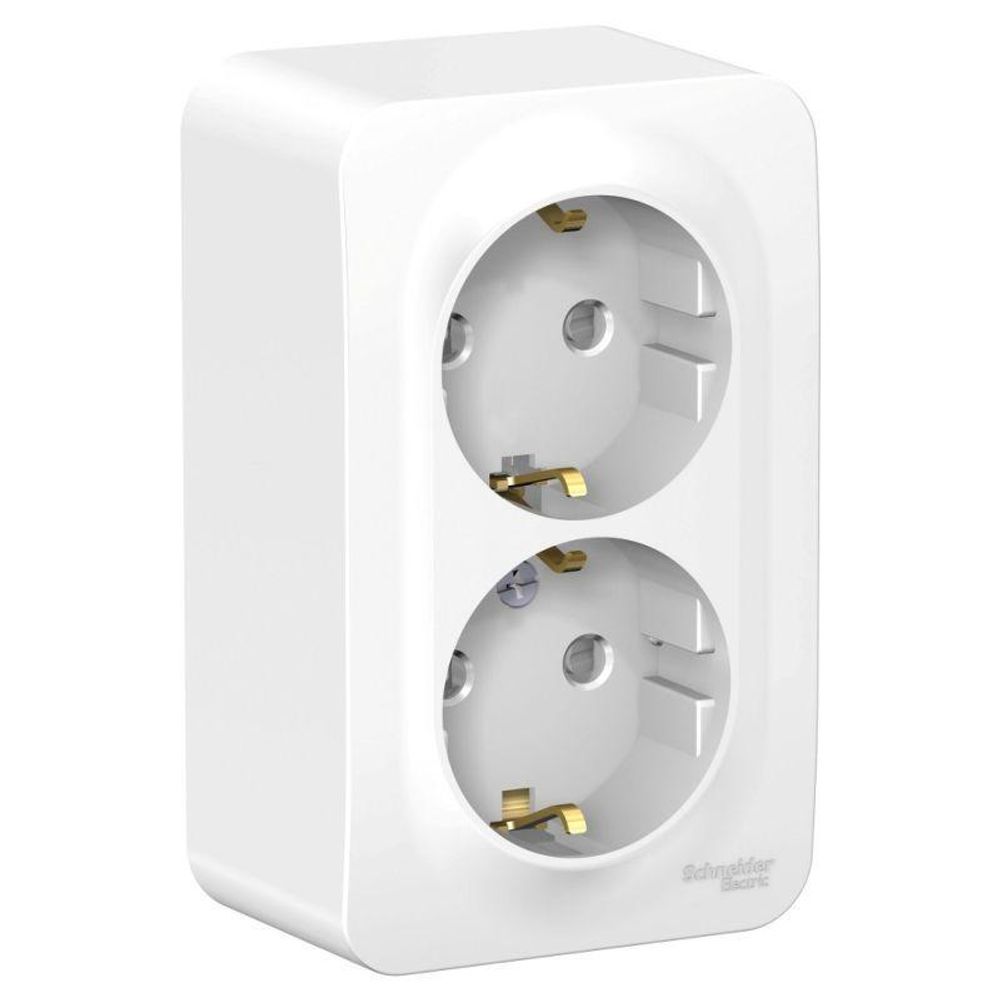 Розетка 2-м ОП Blanca 16А IP20 250В с заземл. защ. шторки с изолир. пластиной бел. SE BLNRA011211 Розетка 2-м ОП Blanca 16А IP20 250В с заземл. защ. шторки с изолир. пластиной бел. SE BLNRA011211