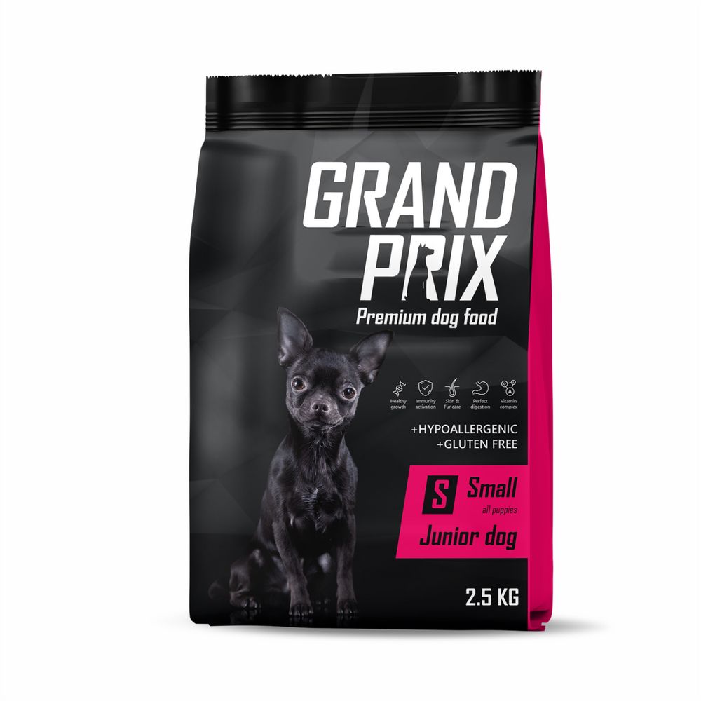 Сухой корм Grand Prix Small Junior для щенков мелких пород с курицей 2,5 кг