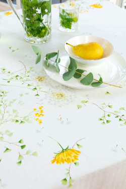 Скатерть 160х225 и 8 салфеток Vallesusa Excelsior Soffione 15740 Azzuro бело-голубые