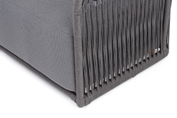 "Лугано" кресло плетеное из роупа, каркас алюминий темно-серый (RAL7024) муар, роуп темно-серый круглый, ткань темно-серая YB25-0027