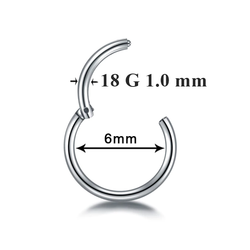 Кольцо-кликер с замком 6 мм толщиной 1 мм для пирсинга. Медицинская сталь