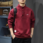 Толстовка с полуоткрытым воротником-стойка на трёх пуговицах,осенняя