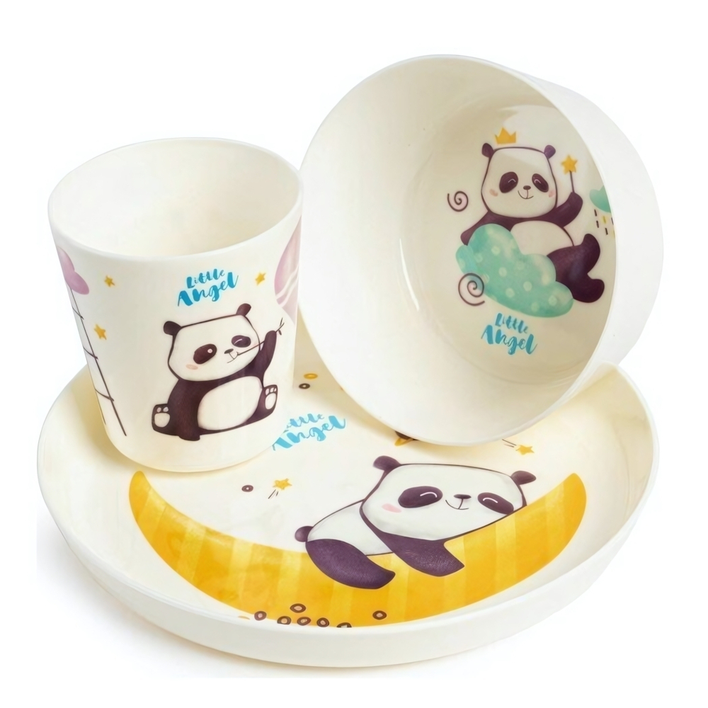 Набор детской посуды Lalababy Play with Me Panda (тарелка, миска, стакан)