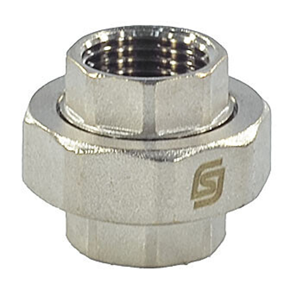 Соединитель латунь никель американка Ду 20 (3/4") прямой ВР/ВР SantechSystems