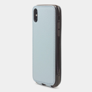 Чехол кожаный для iPhone X/XS голубого цвета