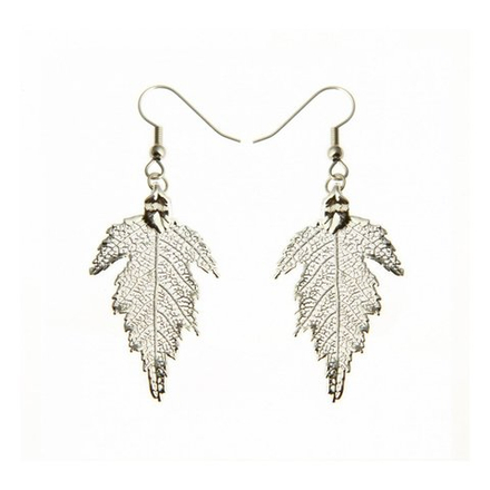 Серьги листья Ester Bijoux Шелковица LF57C-S BW