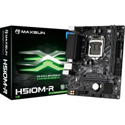 Материнская плата MAXSUN MS-Challenger H510M-R (Socket 1200, mATX, H510, 2*DDR4, VGA / HDMI, 3*SATA3, 1*M.2, 1*PCIEx16 / 1*PCIEx1, 6*USB 2.0,2*USB 3.2 Gen1, LAN 1*1G, RTL)