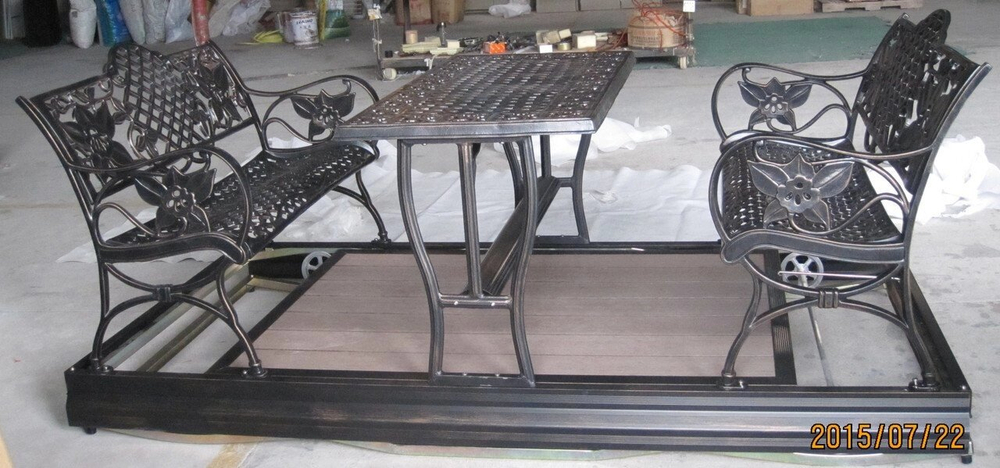 Садовые качели маятник Lotos со столом, античная бронза