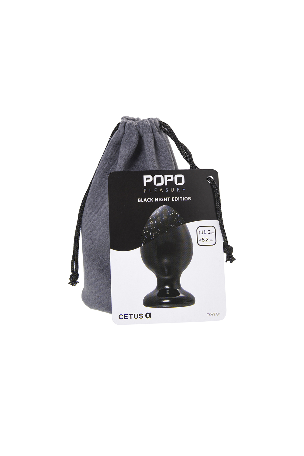 Анальная втулка TOYFA POPO Pleasure Cetus α, PVC, черная, 11,5 см, Ø 6,2 см