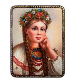 ШК-19/ 5-B Шкатулка в технике декупаж «Красавица» (10х8х3,5)