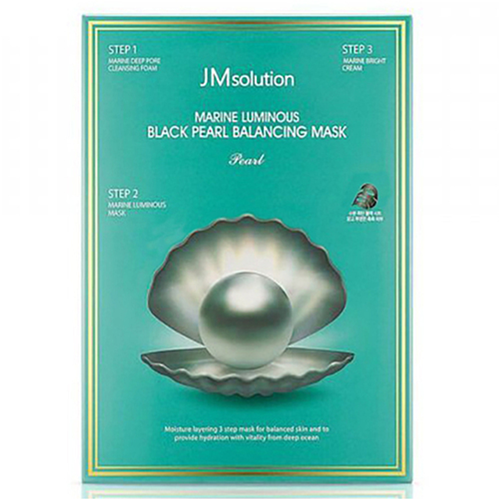 [JM Solution] Marine Luminous Black Pearl Balancing Mask - Трехшаговый набор для сияния кожи, 30 мл