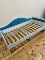 Кровать Lori Белый/Лофти Лазурь 190*90