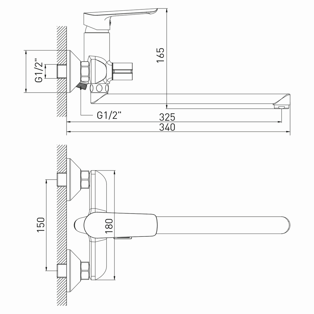 Смеситель для ванны и раковины 35k MIXLINE ML29-02 "Comfort"