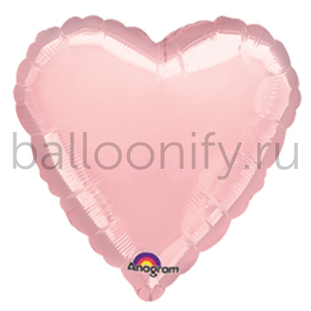 Фольгированная фигура, сердце, 18"/46СМ Металлик Pink