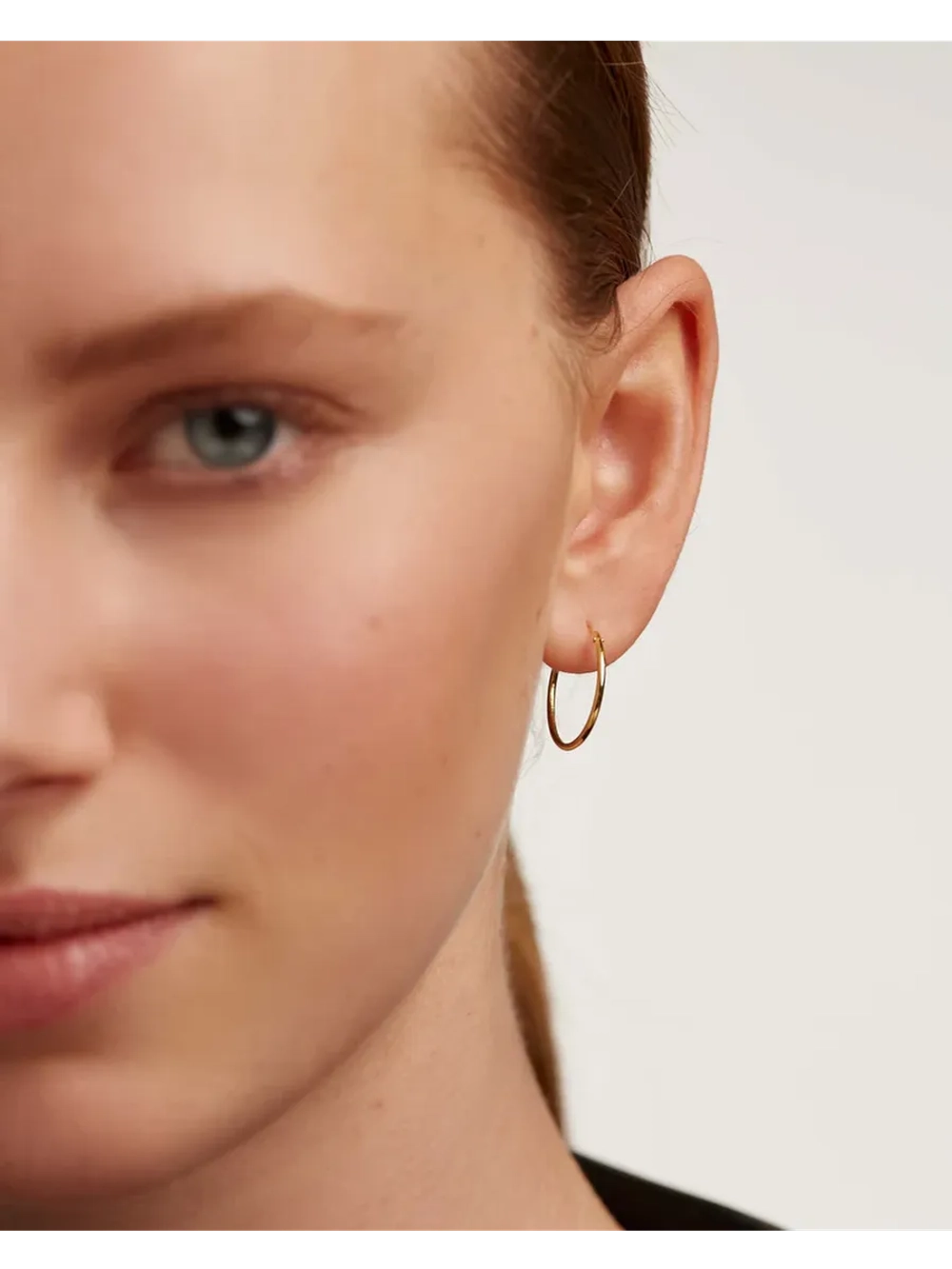 Серьги Medium Hoops серебро 925 пробы покрытое золотом