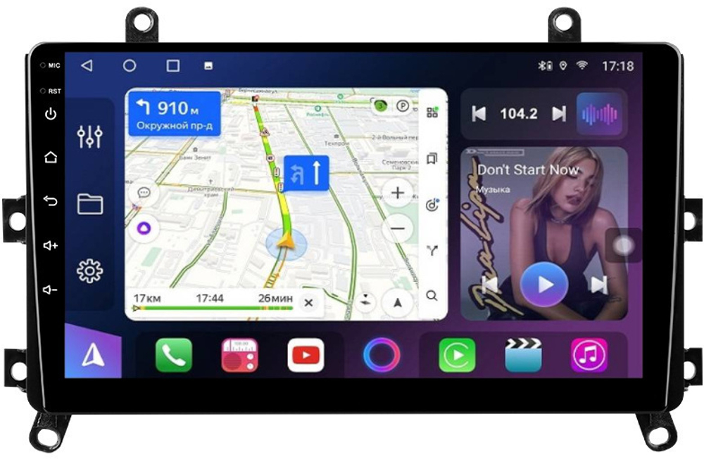 Магнитола для Toyota Highlander 4 U70 2019-2024+ (штатный экран 8") - FarCar 7294M монитор 9" QLED на Android 13, 8 ядер (TS18), CarPlay, 4G SIM-слот