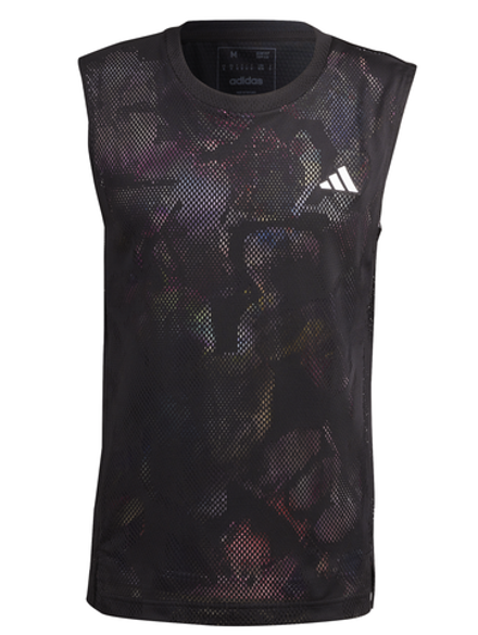 Мужская теннисная футболка Adidas Melbourne Sleeveless Tee- black noir