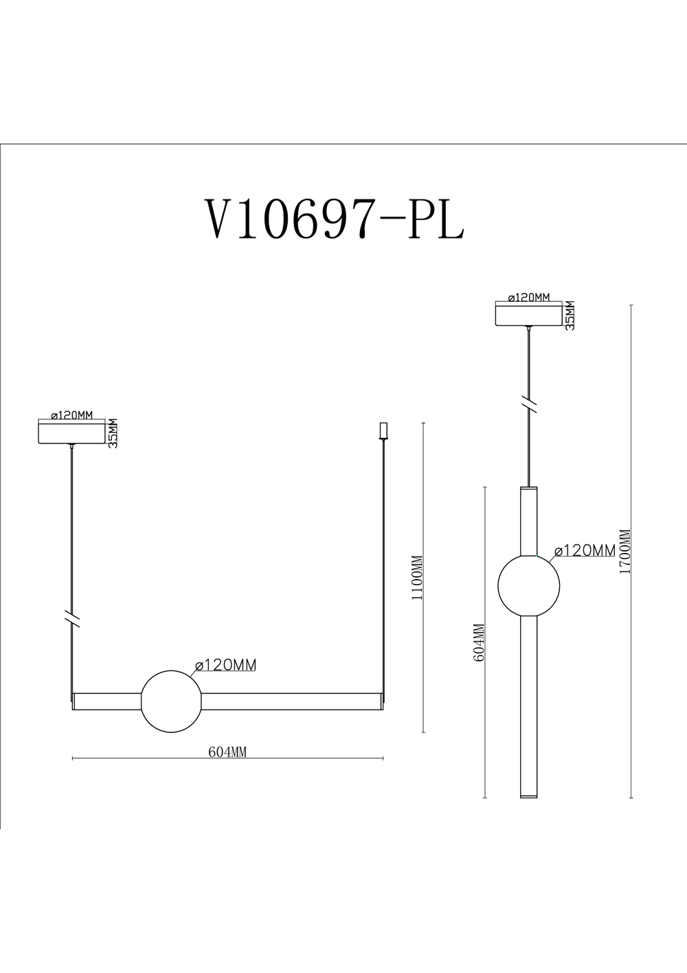 Светильник подвесной светодиодный Moderli V10697-PL Eclipse