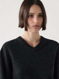 Massimo Dutti Свитер из 100% шерсти, антрацитово-серый