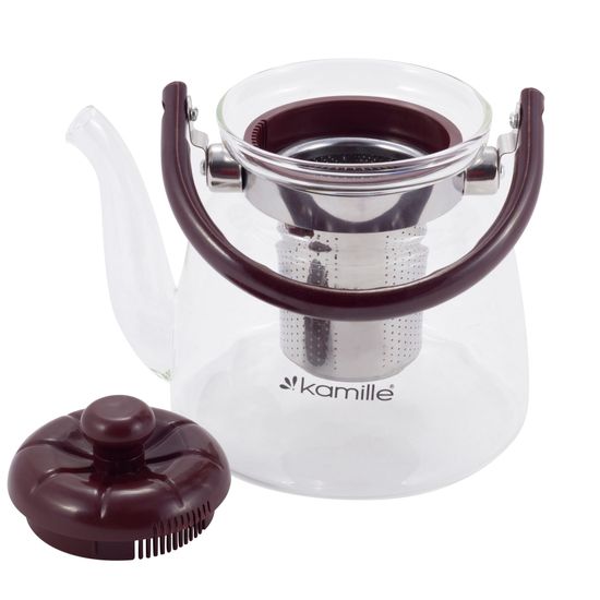 Заварочный чайник 2200 мл. Kamille KM-1614 (стекло, нержавеющая сталь, пластик)