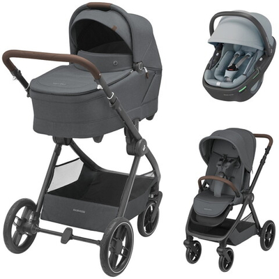 Коляска детская Maxi-Cosi Oxford Plus 3 в 1 с автокреслом Coral 360 Essential Grey 1978204110 PlusTwillic Graphite/Графит