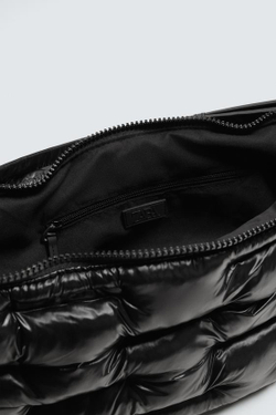 ZARA СТЕГАНАЯ СУМКА ЧЕРЕЗ ПЛЕЧО, ЧЕРНЫЙ