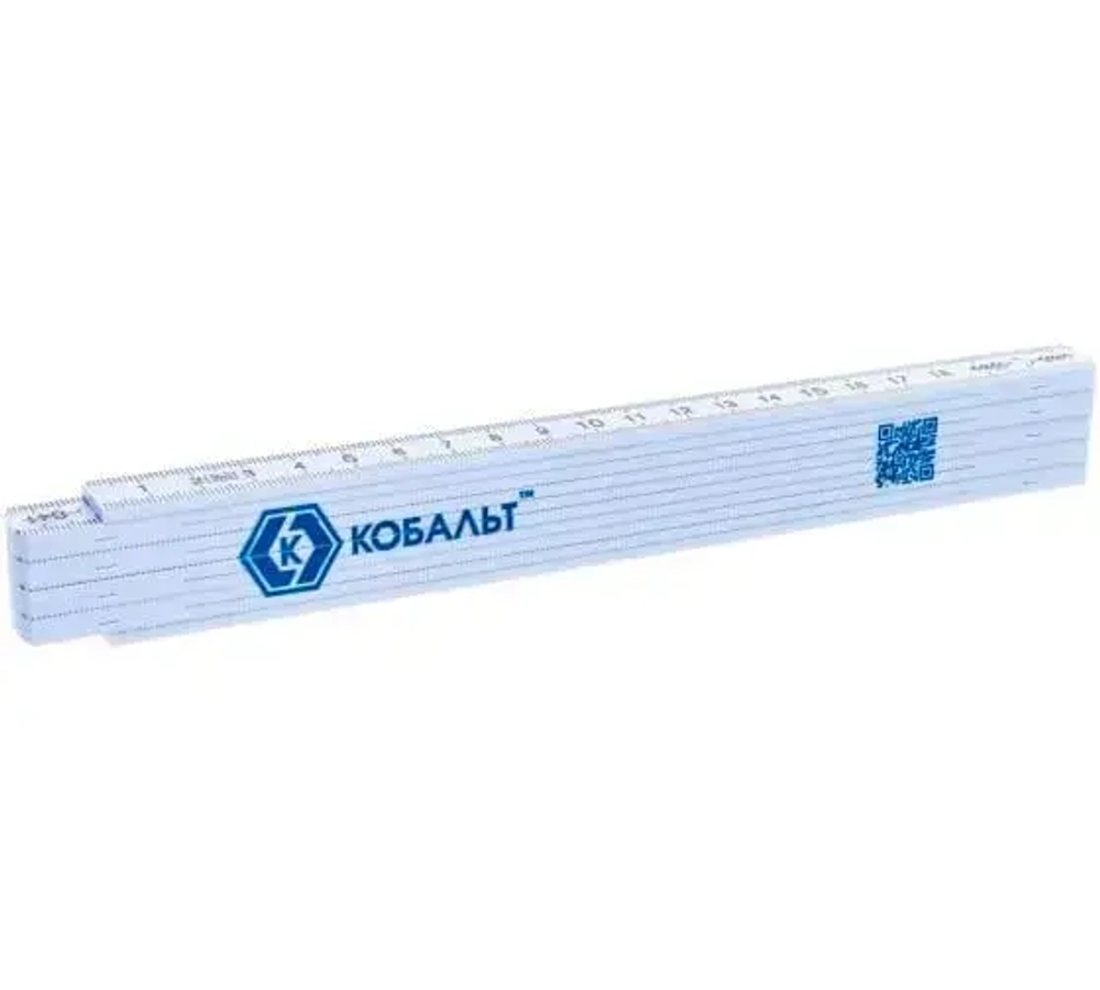 Линейка КОБАЛЬТ 2000 x 16 x 3,0 мм, складная, пластиковая, блистер