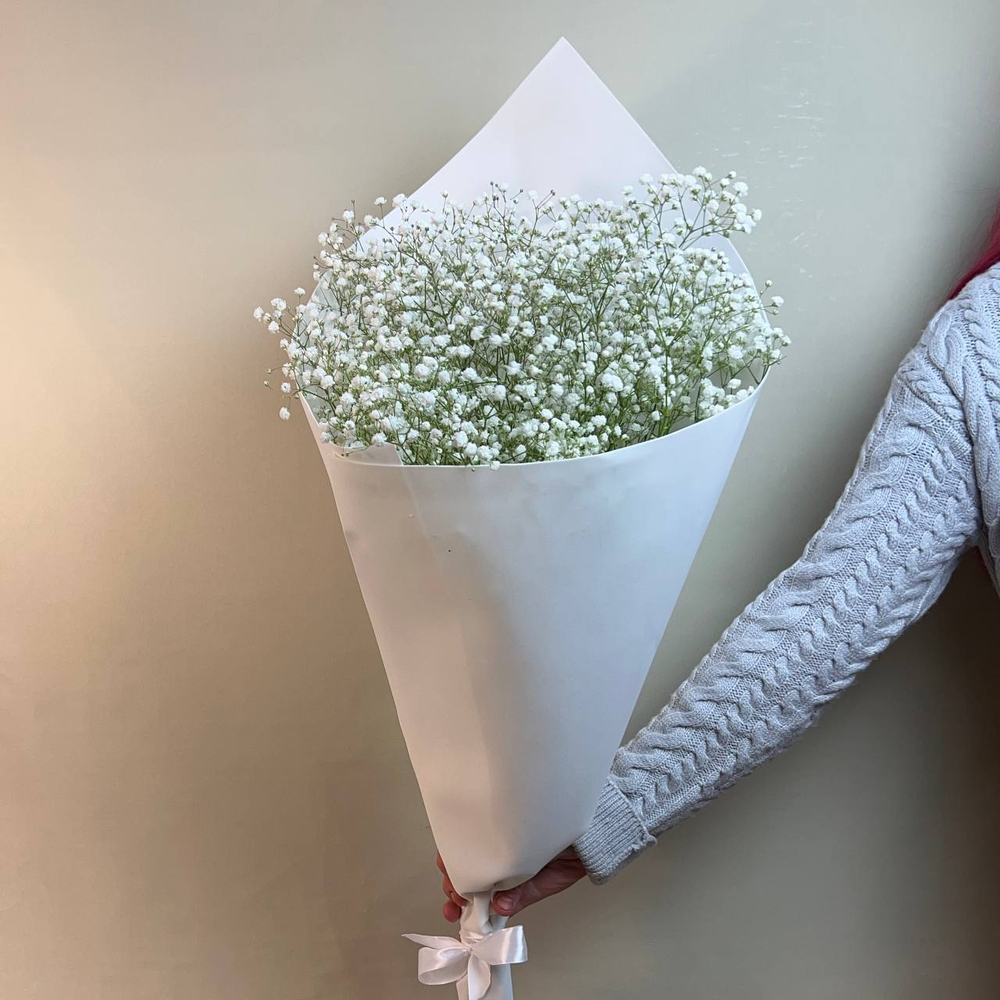 Букет из белой гипсофилы 7 шт в фоамиране