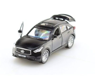 Модель ин. мет. "Infiniti QX70" 12см, открыв. двери, черный, коробка QX70-BK (Технопарк)