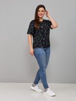 Футболка Фв-107/черный-акварельветочки