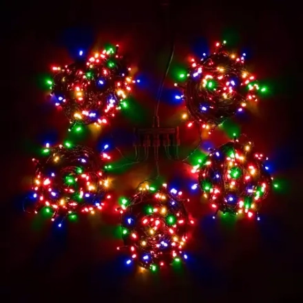 Комплект гирлянды на деревья 100 м., 5 лучей по 20 м, 24V, 1000 разноцветных LED ламп, черный ПВХ, LTC (KDD1000-11-1M)
