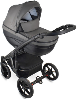 Детская коляска Bexa Ideal Eco 2 в 1 IE06 черный+т.серая кожа