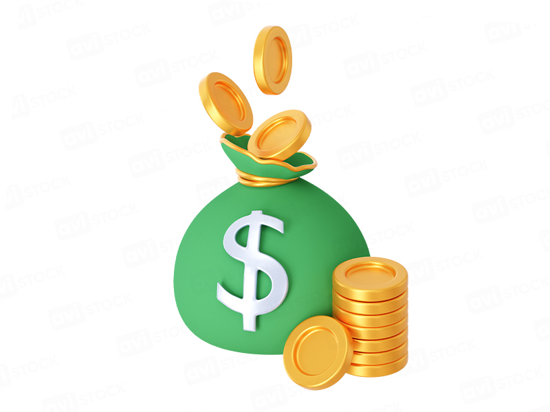 Зеленый денежный мешок