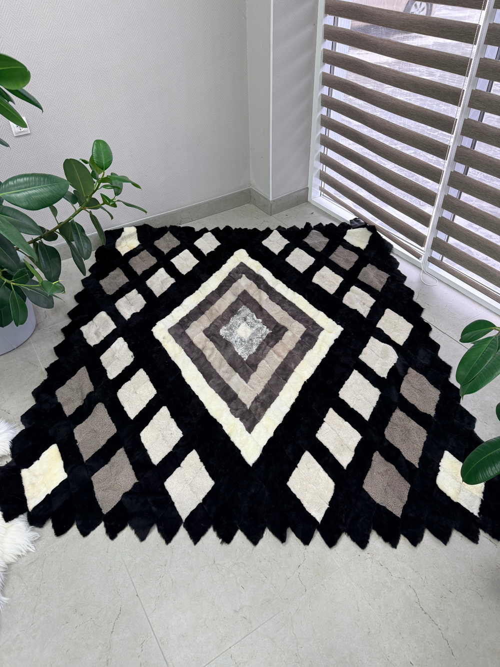 Покрывало меховое ковер из шкуры овчины