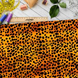 Ткань премиум таффета черные пятна на оранжевом