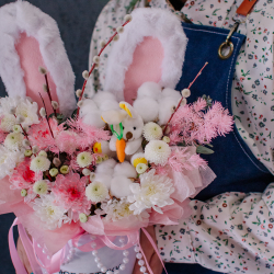 163. Милая весенняя коробка с ушками и вербой