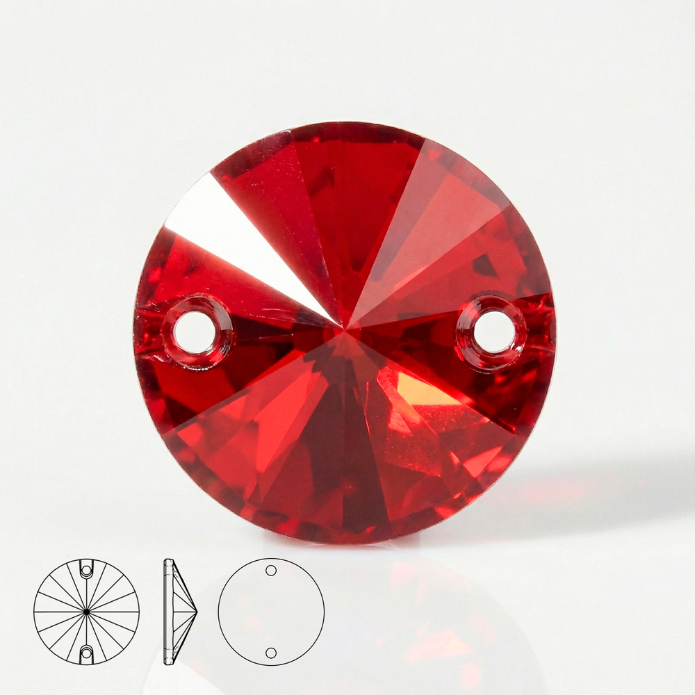 Пришивные стеклянные стразы (Siam / Сиам) Rivoli