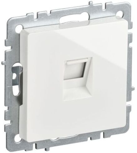 Розетка компьютерная Brite RJ45 кат.5E РК10-БрБ механизм бел. IEK BR-K10-1-K01-PRO