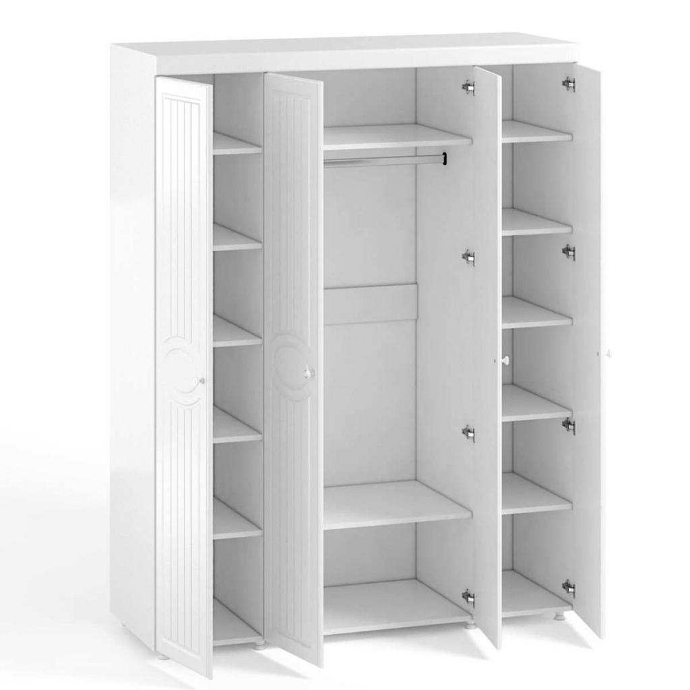 Шкаф 4-х дверный Монако МН-59 белое дерево