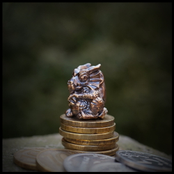 Темлячная бусина "Дракон" для ножей , бронза