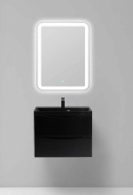 Тумба с раковиной BelBagno MARINO 60 черная глянцевая/черная раковина