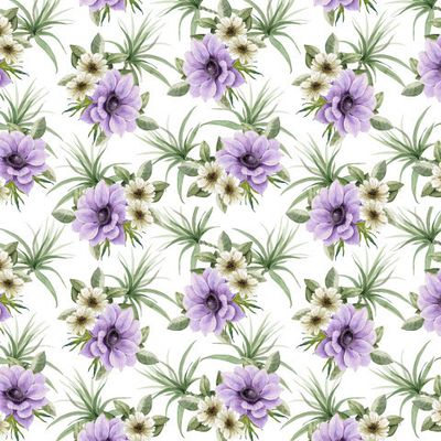 букеты цветов и растения на белом фоне