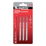 Полотна для электро-лобзика по металлу, 3 шт, T127D, 75 х 3 мм, HSS Matrix Professional, 78208