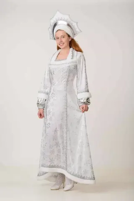 Карнавальный костюм Снегурочка Снежная (платье, кокошник) р.50, Батик (320-50)